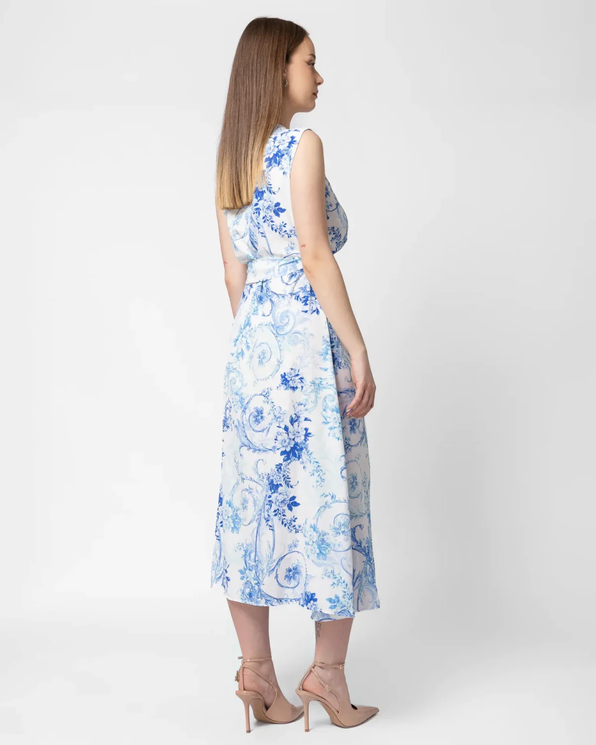 Asia Blue midi φόρεμα wrap / κρουαζέ - Image 3