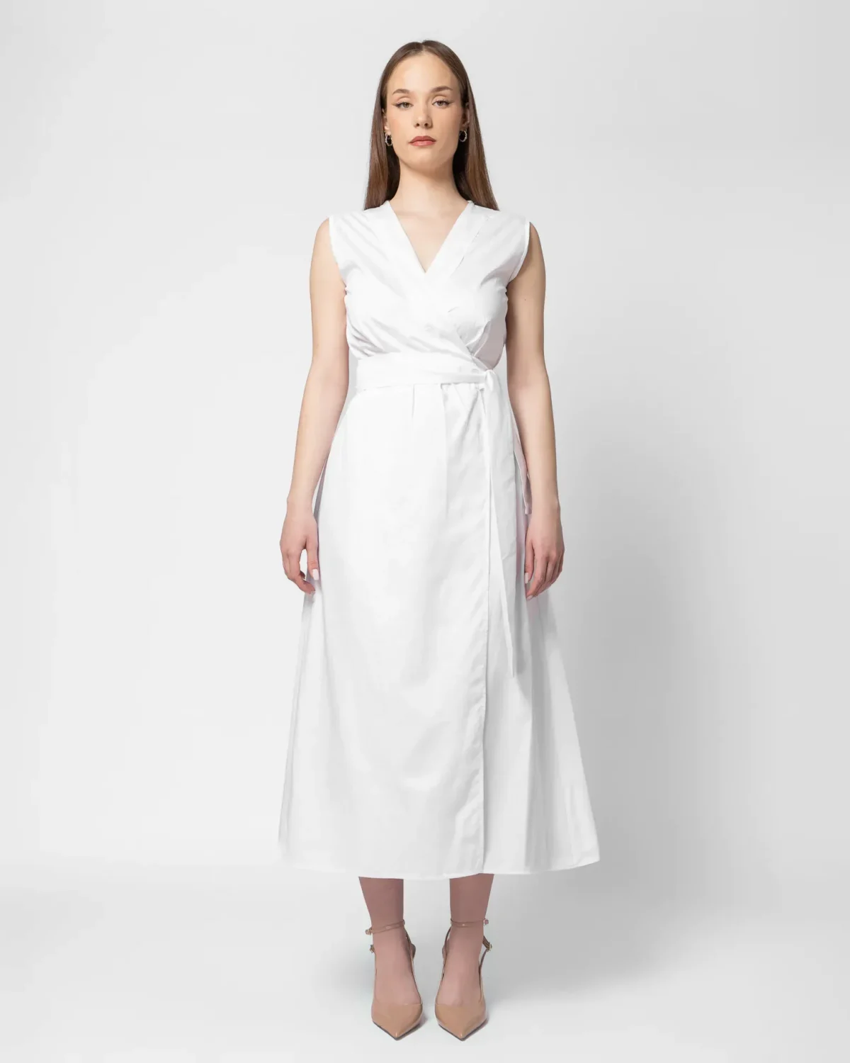 Lilly White midi φόρεμα wrap / κρουαζέ