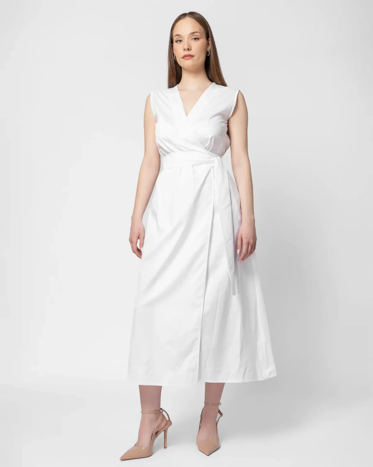 Lilly White midi φόρεμα wrap / κρουαζέ - Image 2