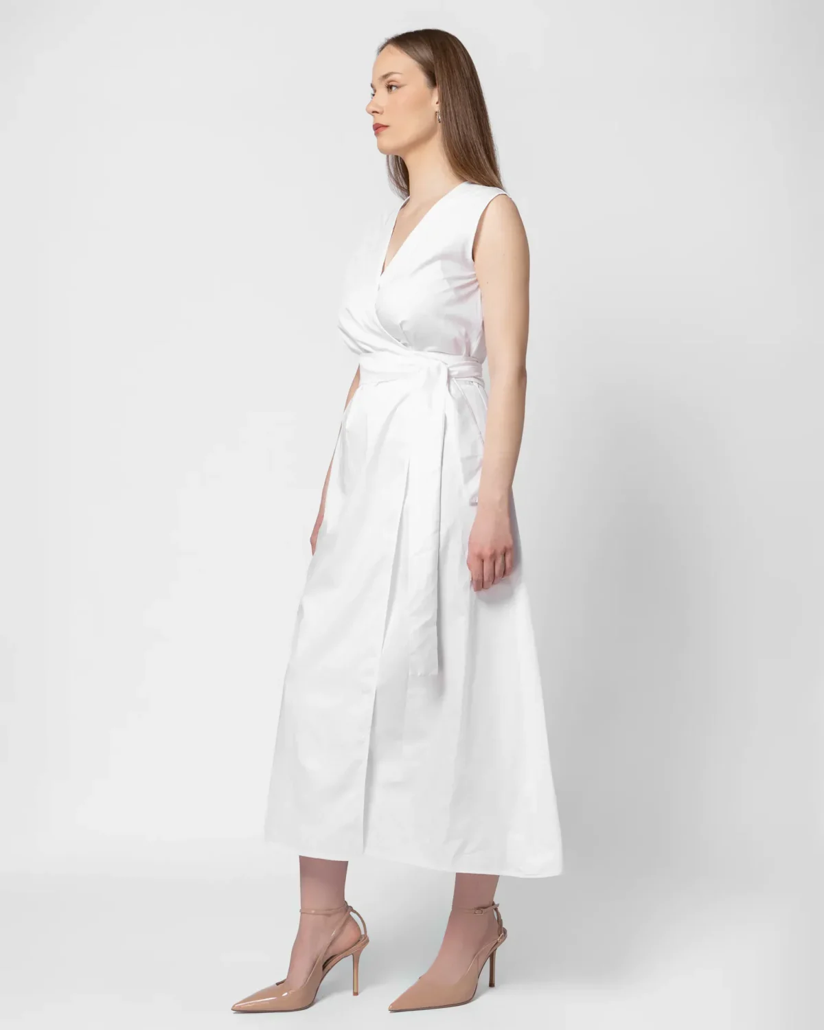 Lilly White midi φόρεμα wrap / κρουαζέ - Image 4